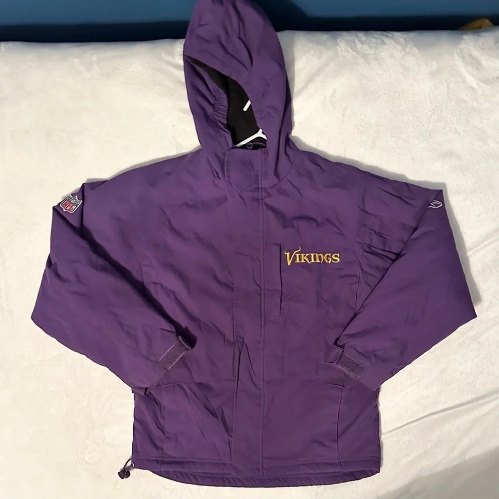 Rare Vintage Minnesota Vikings Kids M 10/12 Stadium Jacket Coat NFL Reebok